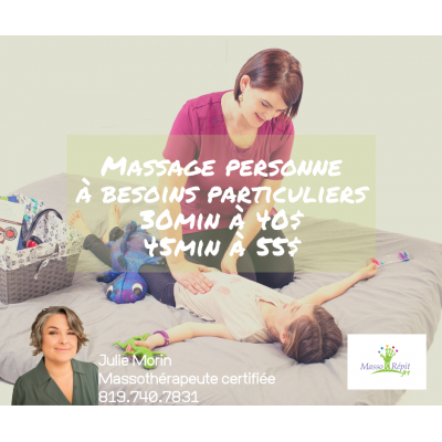 Massage pour enfants à besoins particuliers 30min